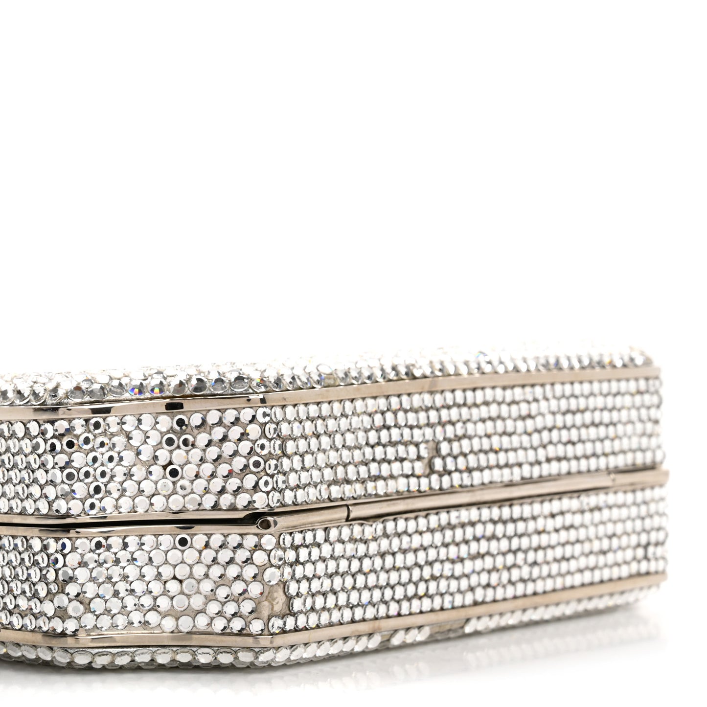 Swarovski Crystal Minaudiere Clutch Silver