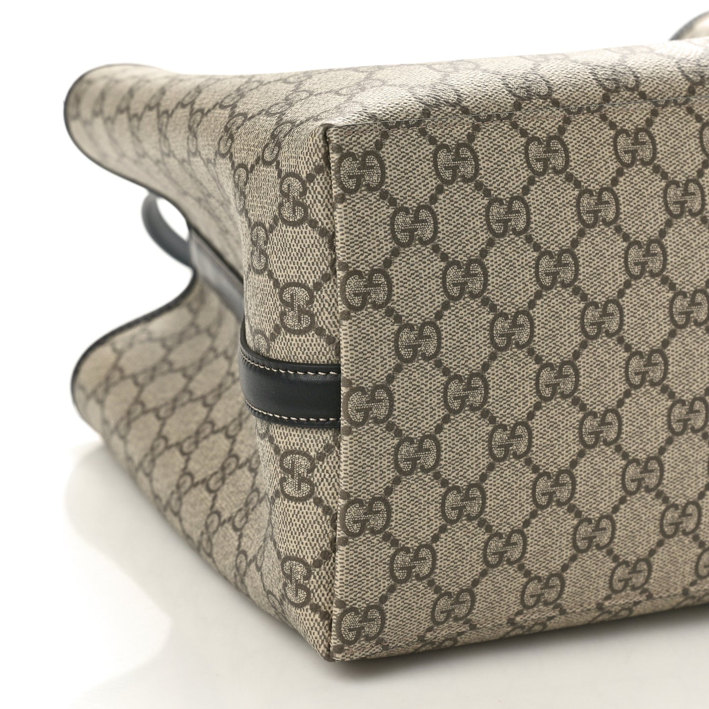 GG Supreme Monogram Emblem Medium Tote Bag Beige Black