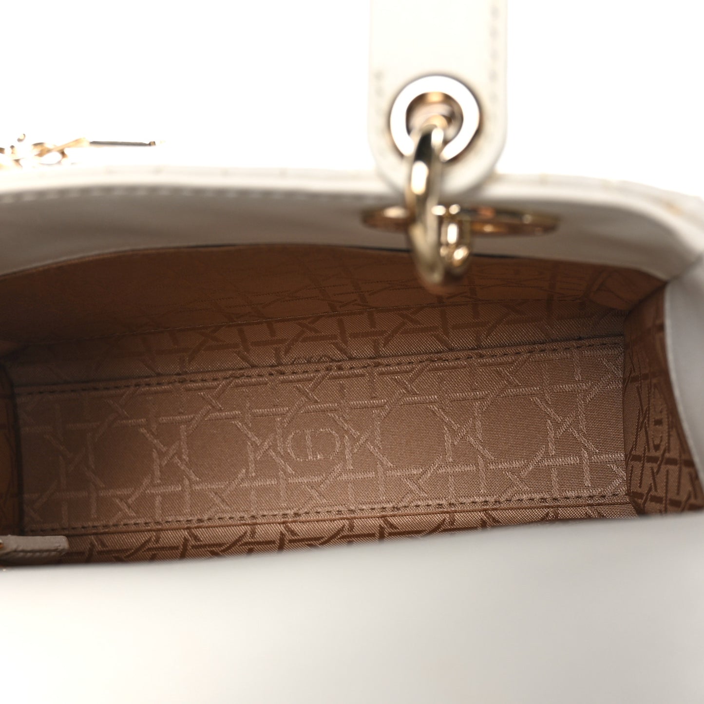Lambskin Cannage Small My ABCDior Lady Dior White