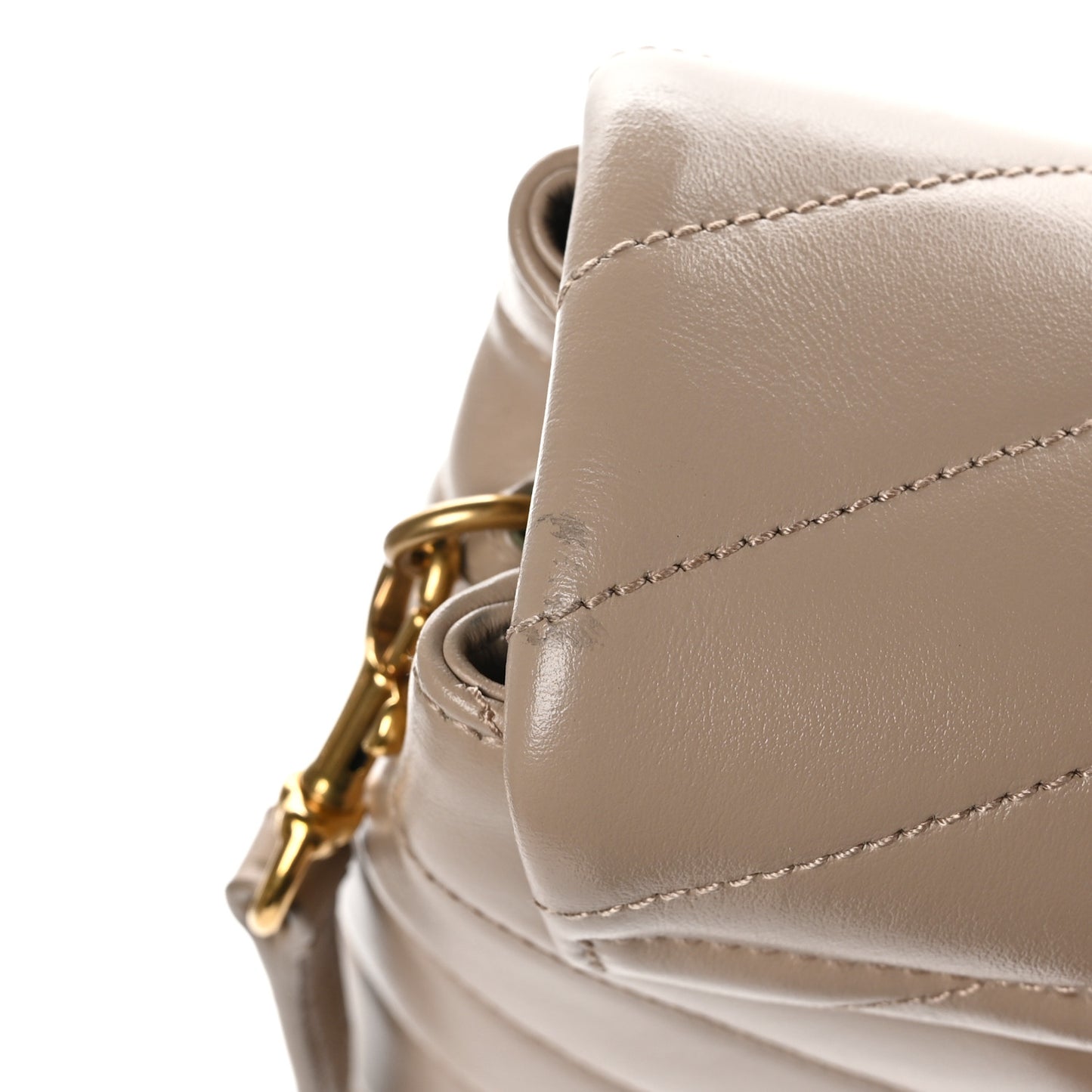 Calfskin Y Quilted Monogram Toy Loulou Crossbody Bag Dark Beige