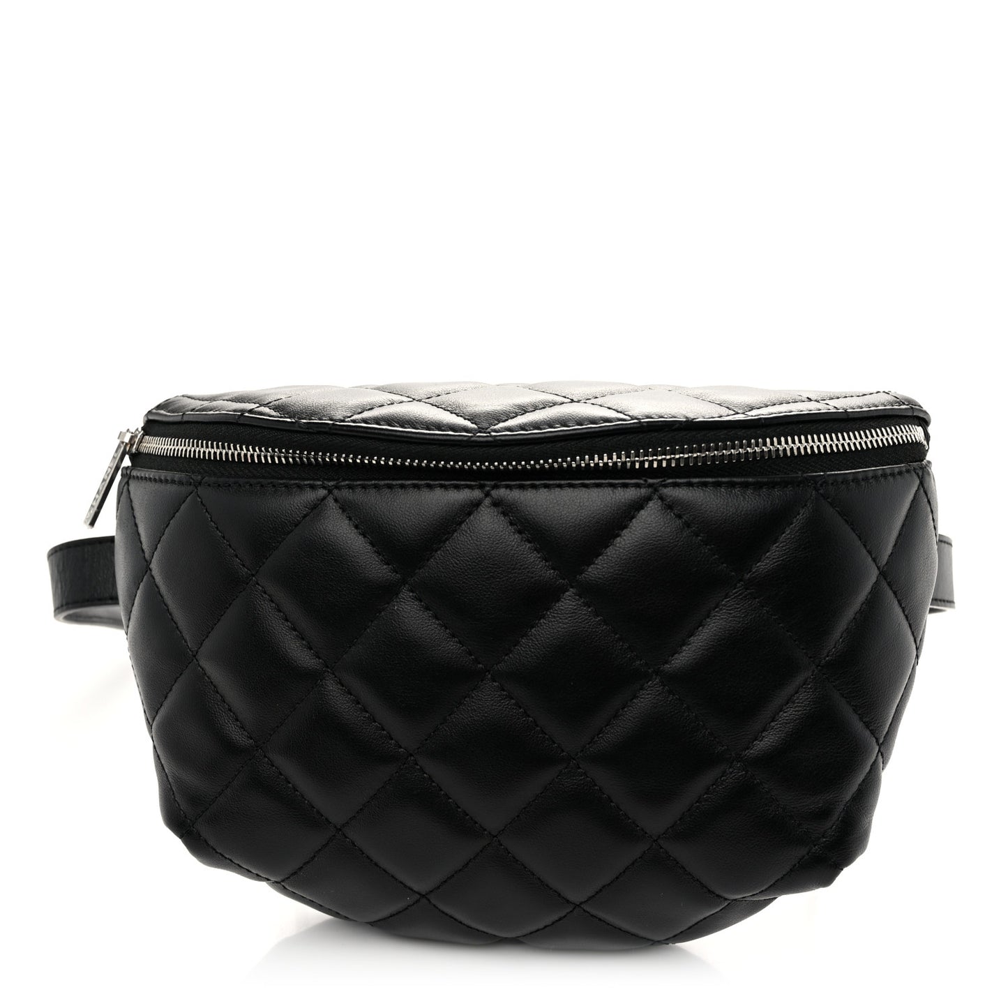Calfskin Quilted Waist Belt Bag Black