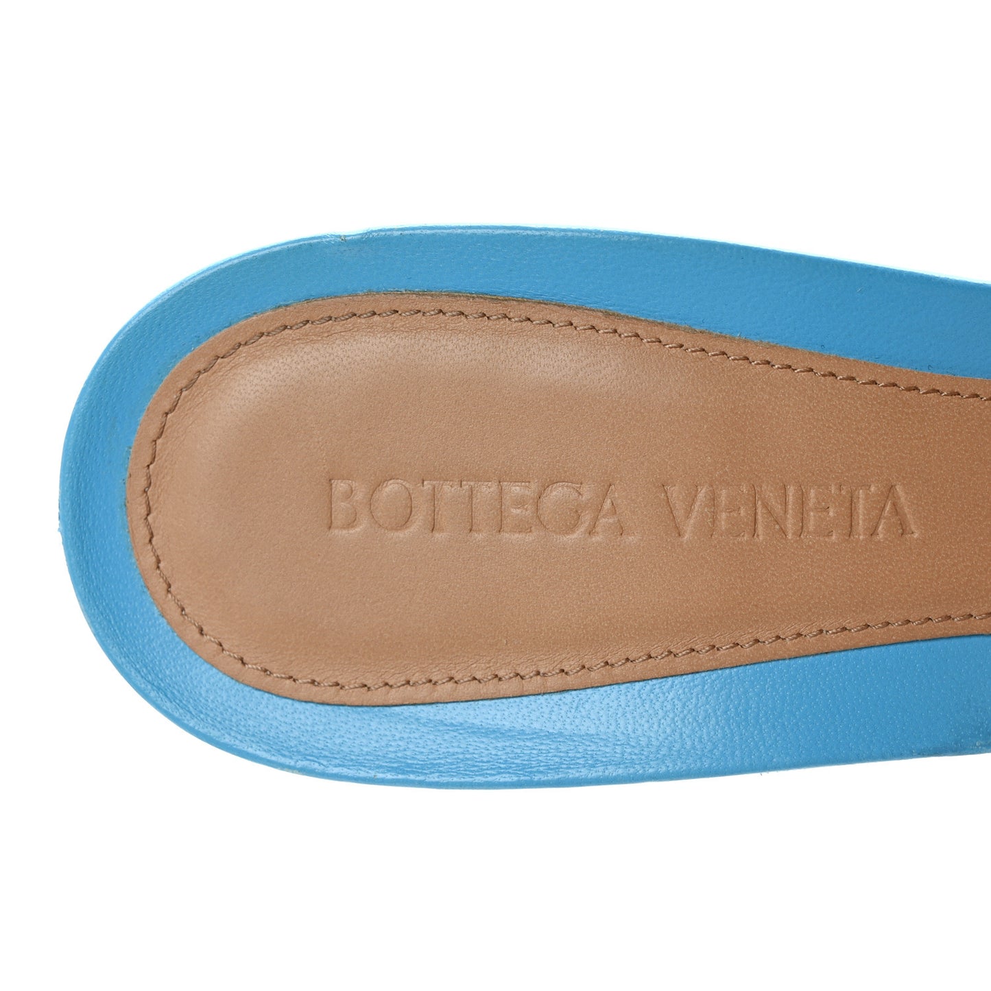 Lambskin Stretch Mule Sandals 40 Sky Blue