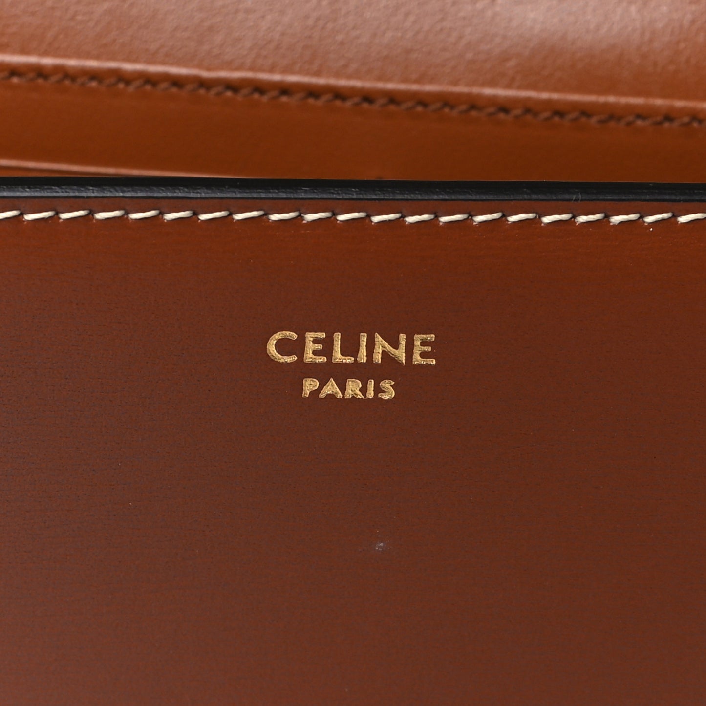 Shiny Calfskin Triomphe Margo Wallet on Chain Gold