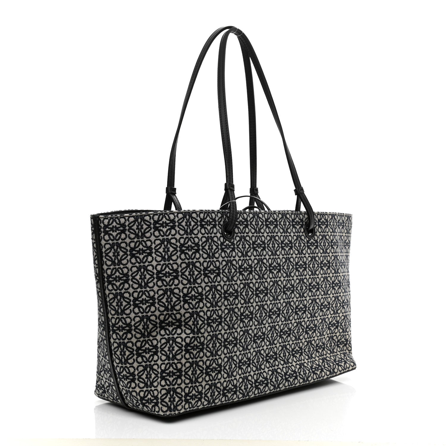 Loewe Jacquard Anagram Calfskin East West Tote Navy Black 3 of 8