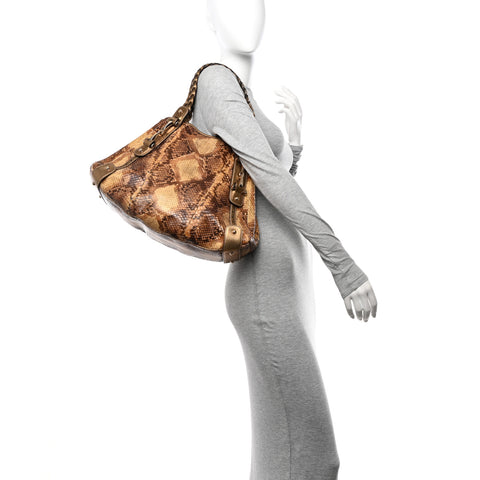 Metallic Snakeskin Medium Pelham Tote Gold