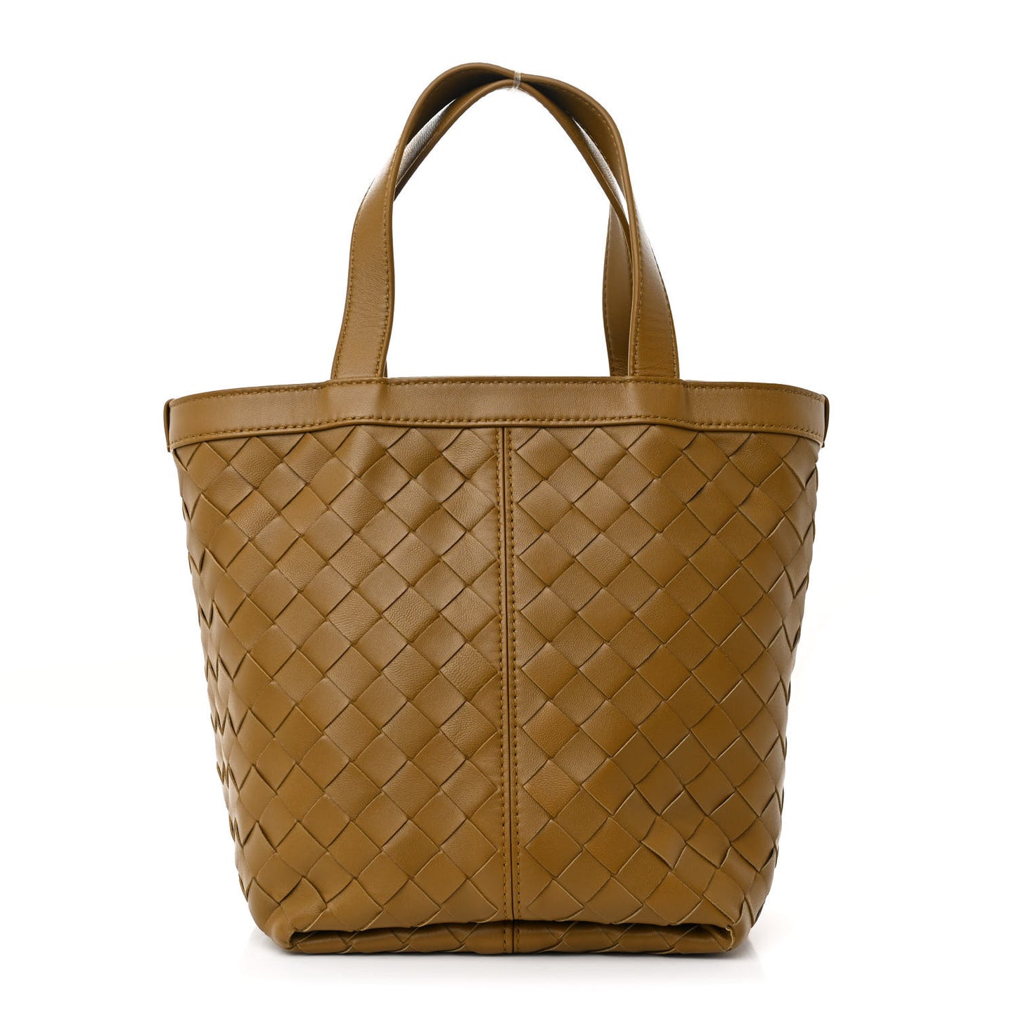Nappa Intrecciato Small Flip Flap Tote Acorn Brass