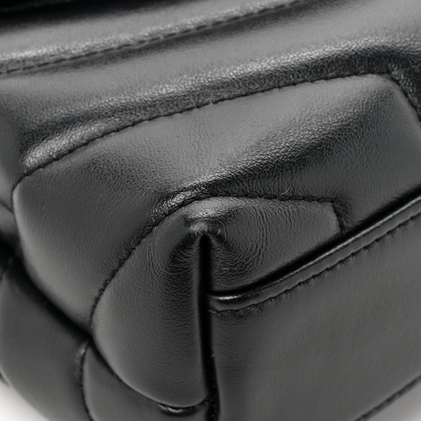 Calfskin Y Quilted Monogram Toy Loulou Crossbody Bag Black