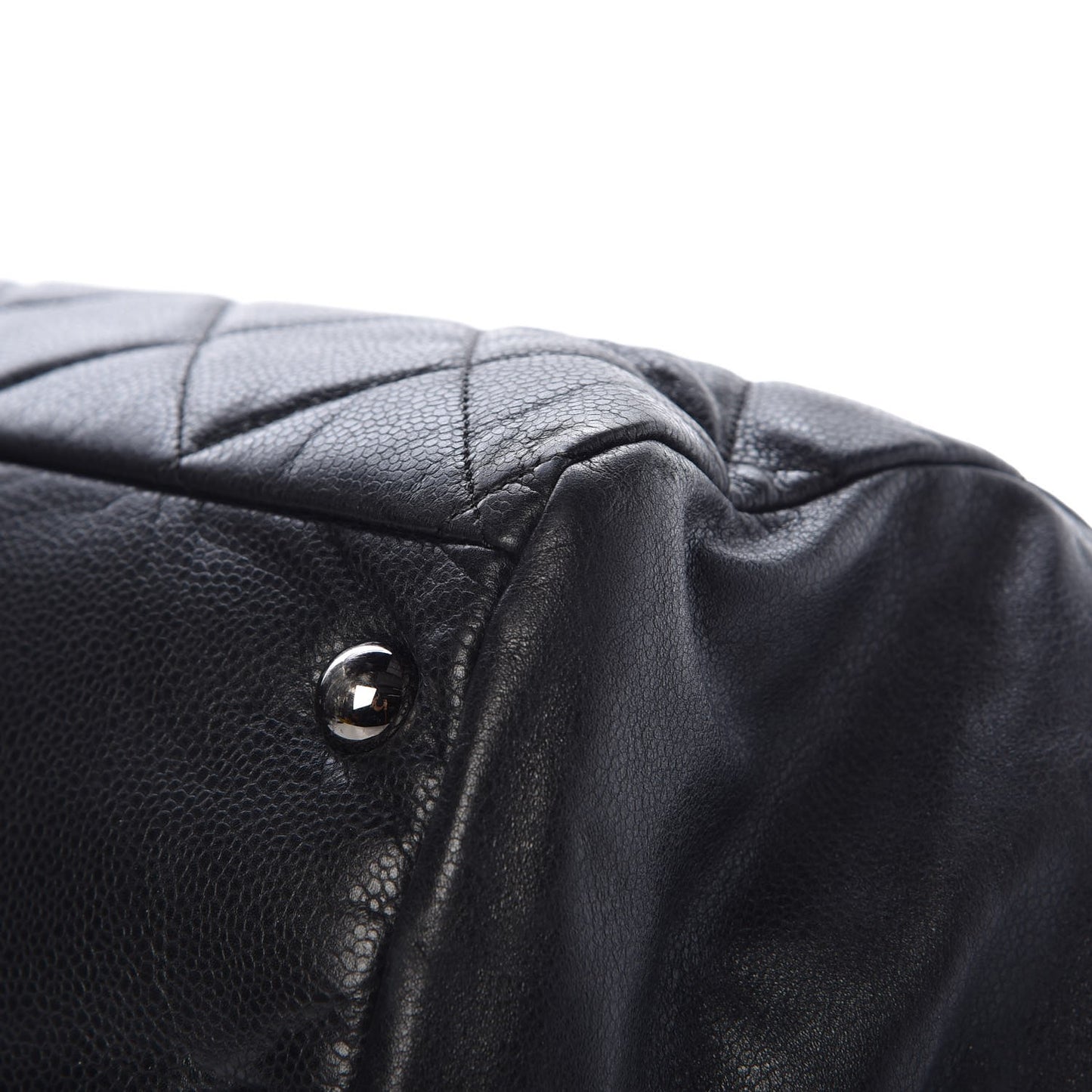Soft Caviar Quilted Large Cells Tote Black