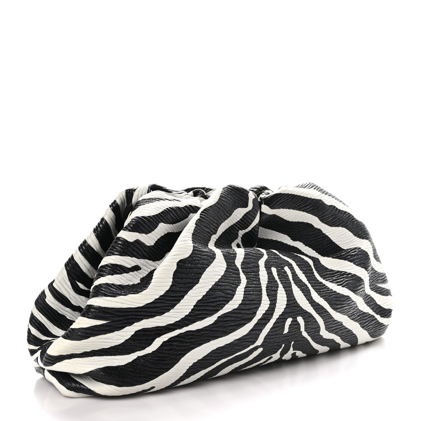 Nappa Zebra Print The Pouch Oversized Clutch White Black