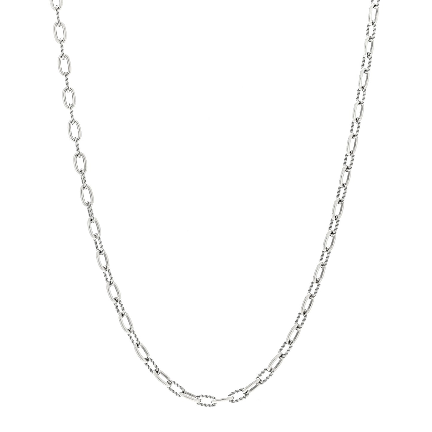 Sterling Silver 18K Yellow Gold Madison Three Ring Chain Necklace