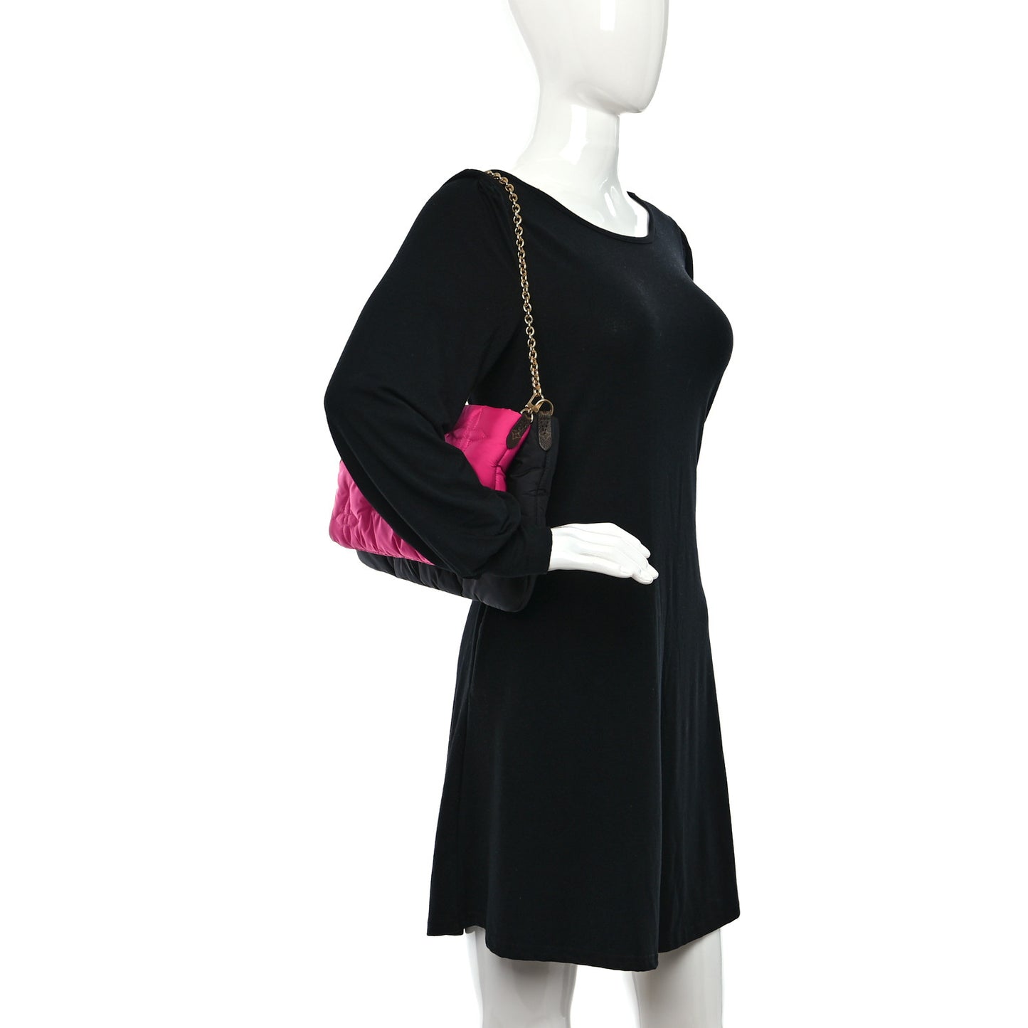 Econyl Monogram Pillow Maxi Multi Pochette Accessories Black Fuchsia