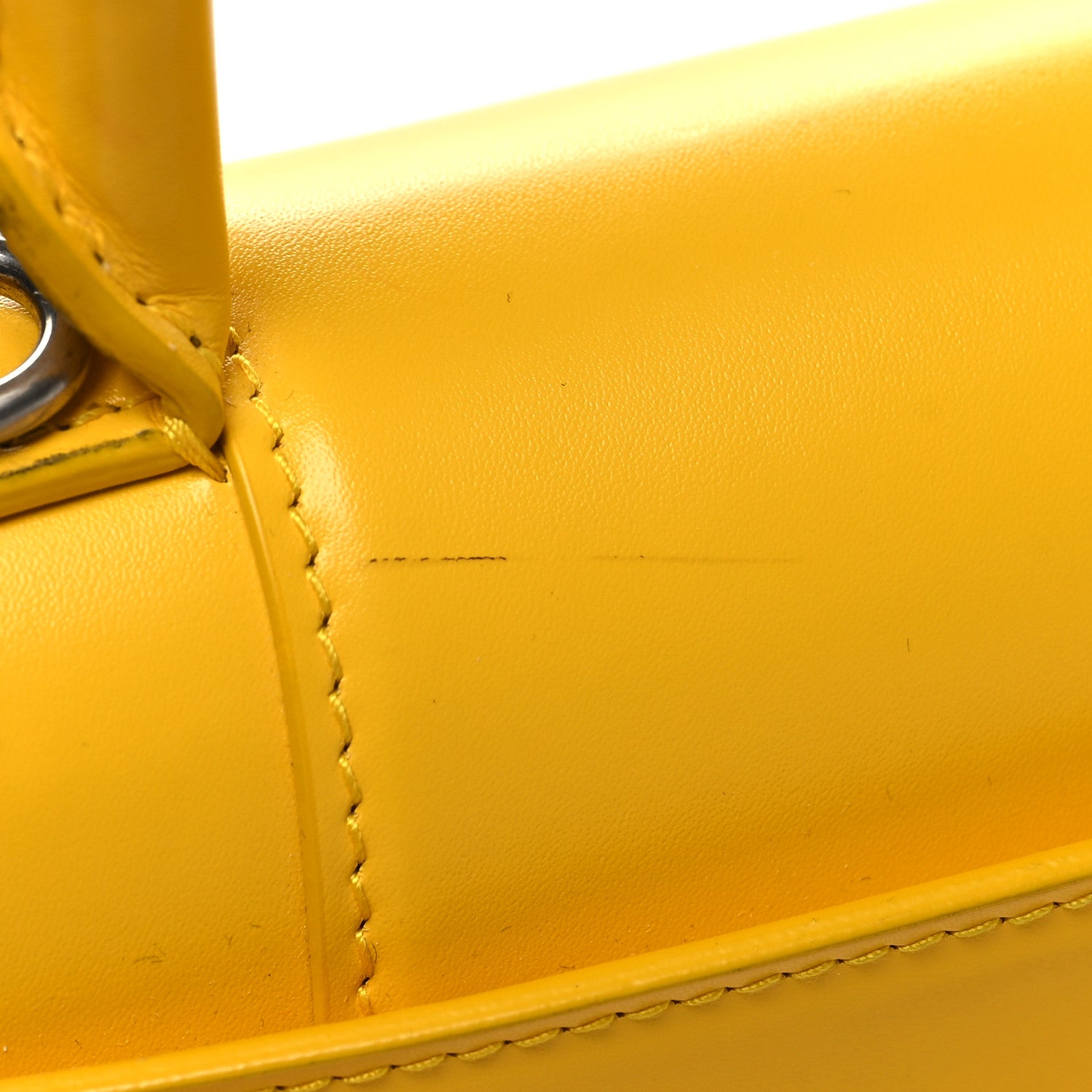Balenciaga Shiny Box Calfskin Hourglass Top Handle Bag XS Yellow 13 of 15