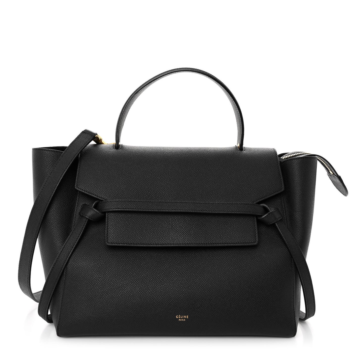 Grained Calfskin Micro Belt Bag Black