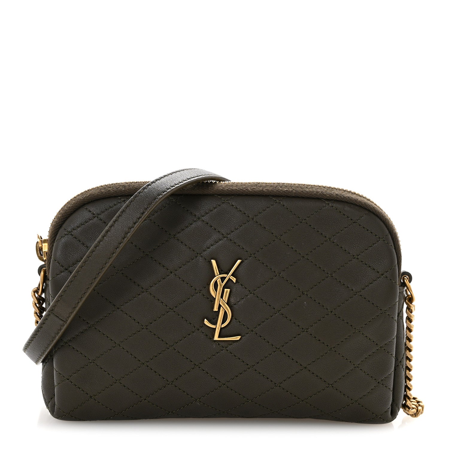 Saint Laurent Lambskin Quilted Gaby Zipped Pouch 1887079