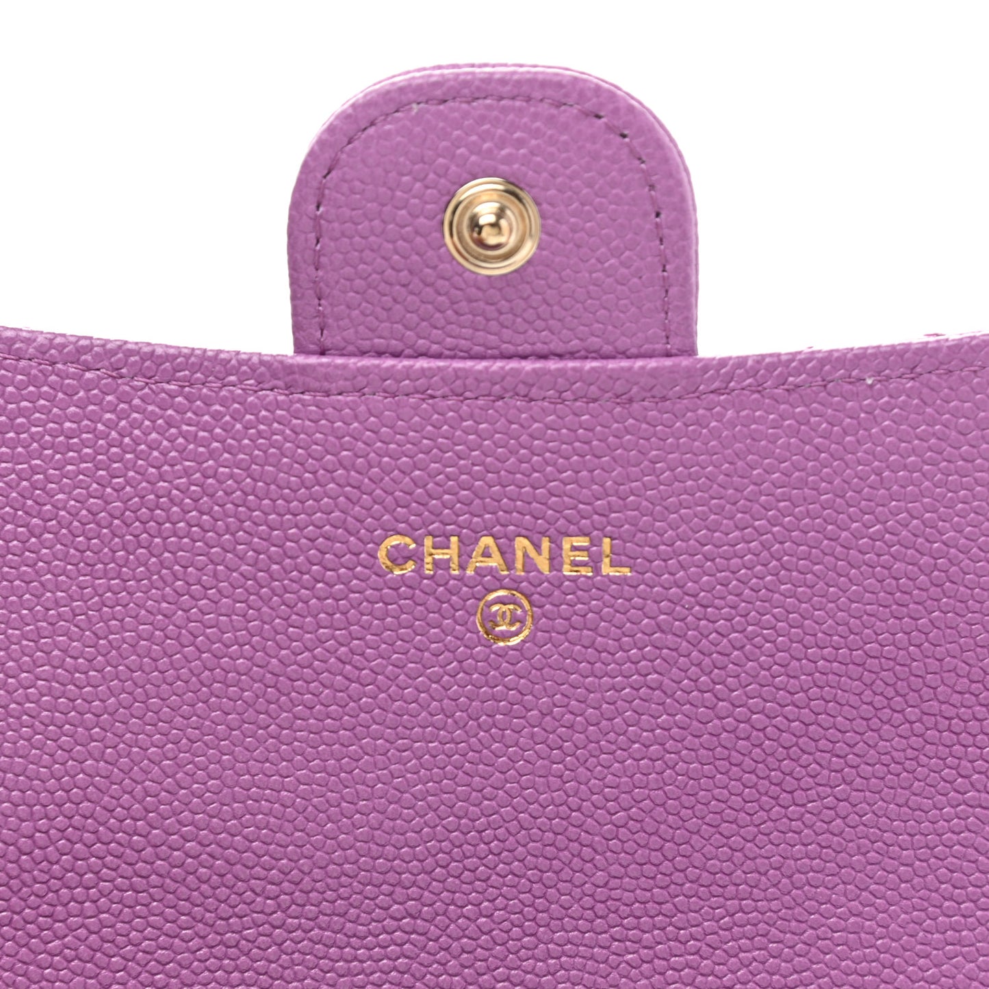 Caviar Quilted Large Flap Wallet Purple