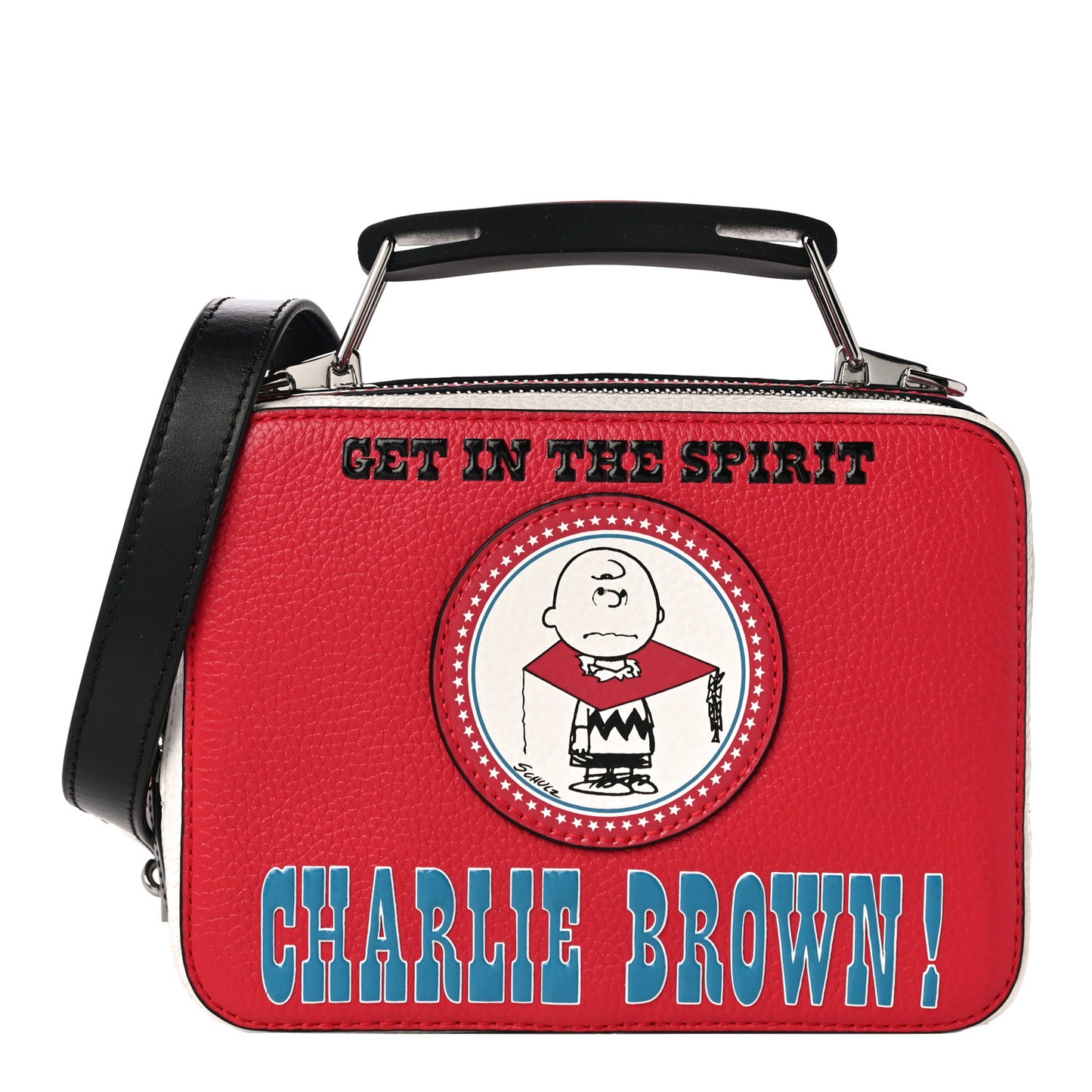 X Peanuts Calfskin The Box Crossbody Red