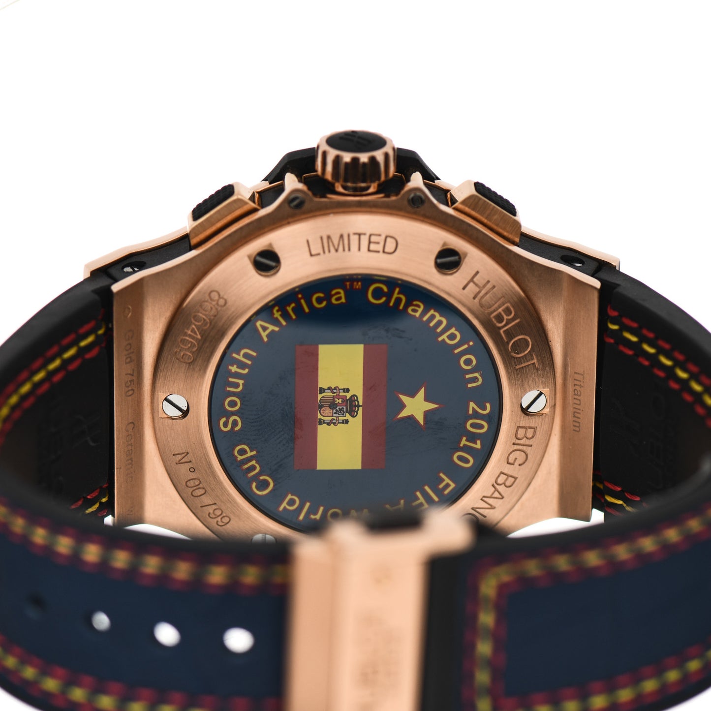 18K Rose Gold Ceramic Alligator 44mm Big Bang Limited Edition "FIFA World Cup" Automatic Watch Blue 318.PM.8529.GR.ESP10