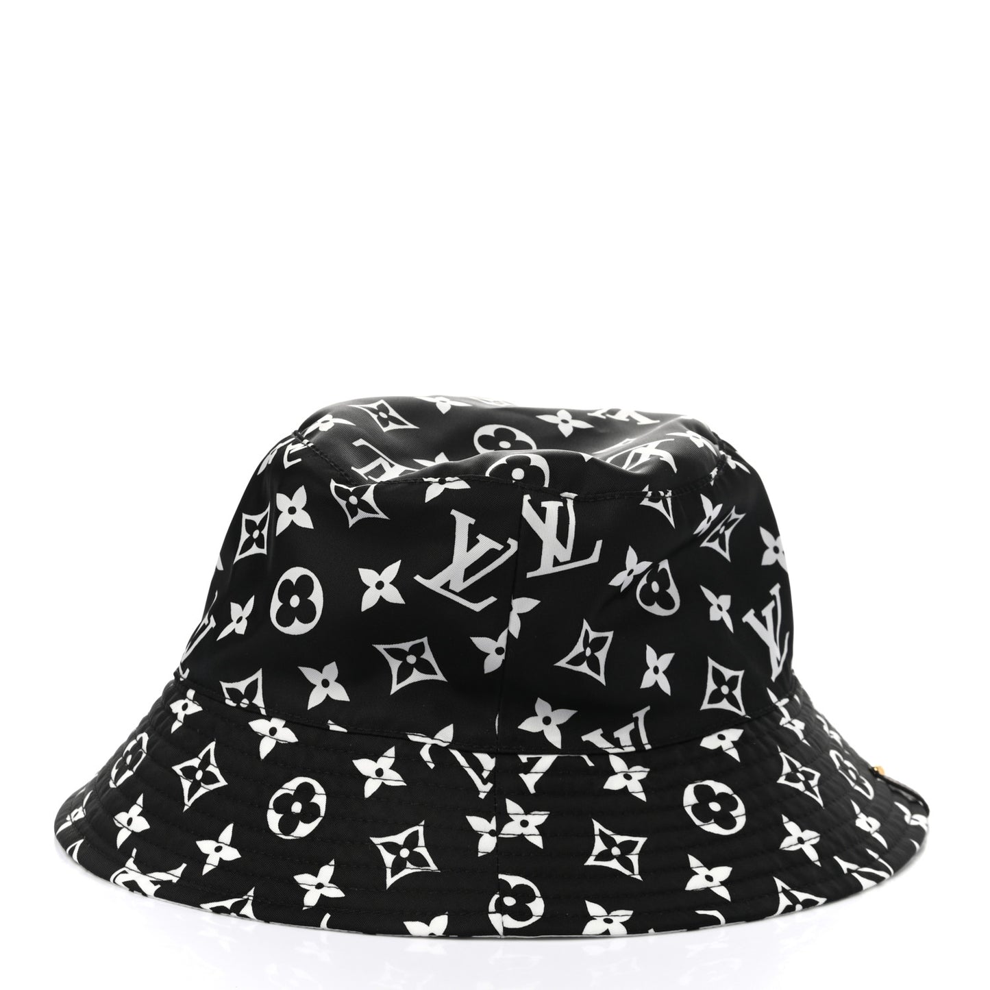 Nylon Monogram Reversible Bob Bucket Hat M Black White