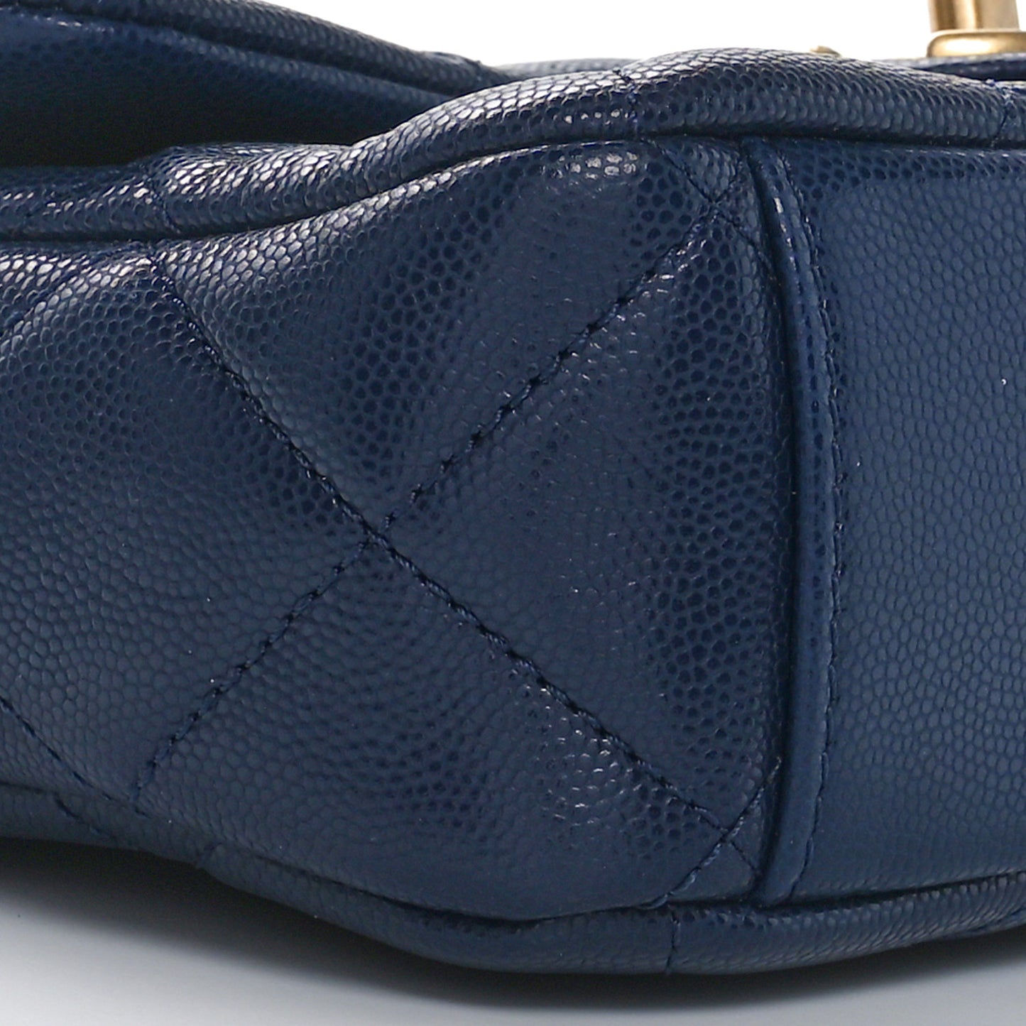 Caviar Quilted Small Twist Your Buttons Flap Blue