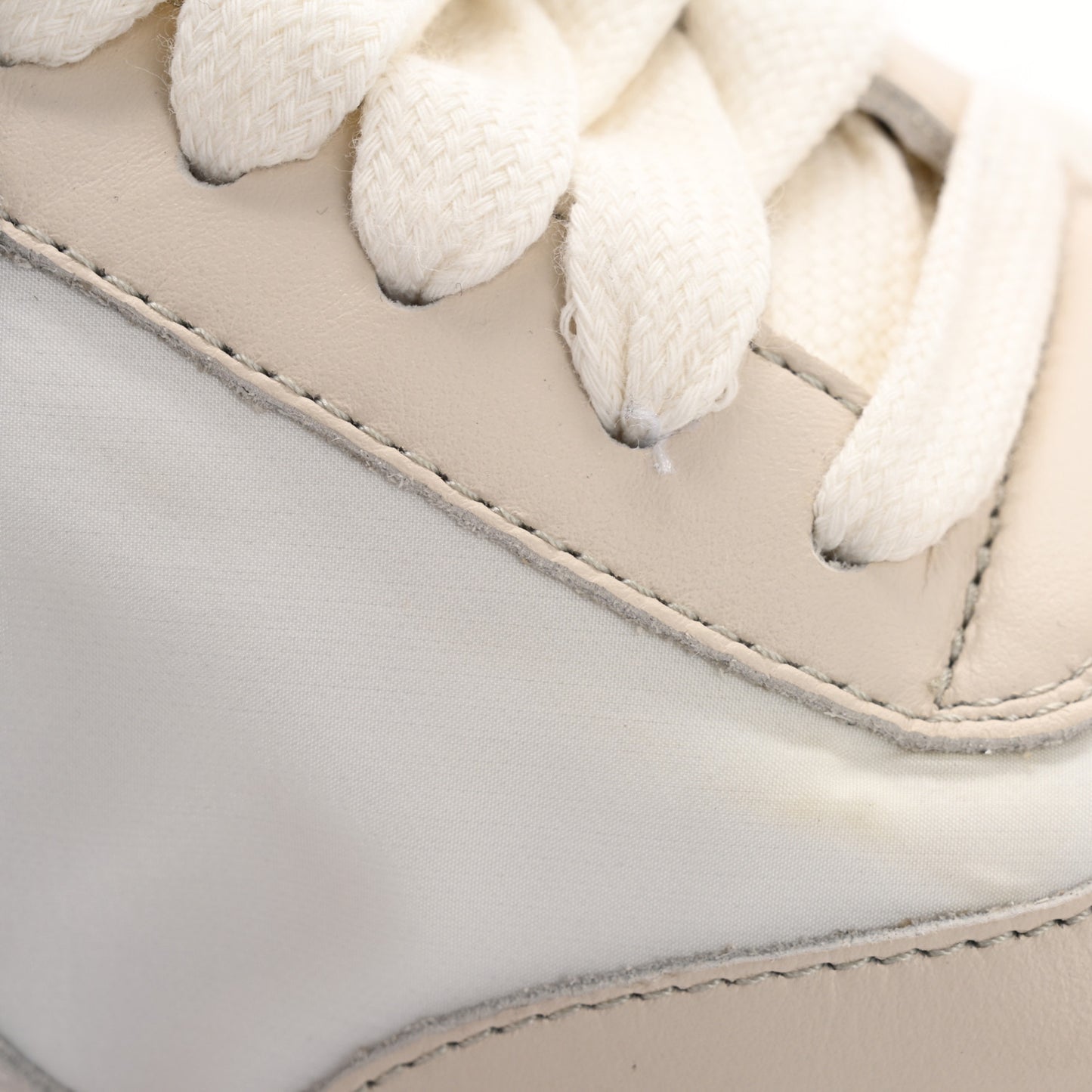 Calfskin Suede Ballet Runner Sneakers 36 White