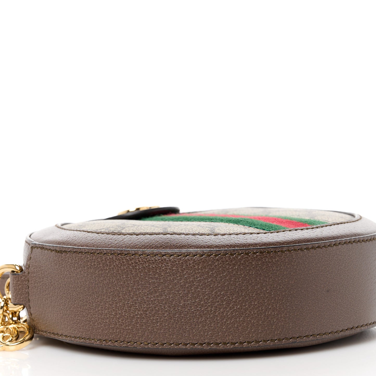 GG Supreme Monogram Web Mini Ophidia Round Shoulder Bag Brown