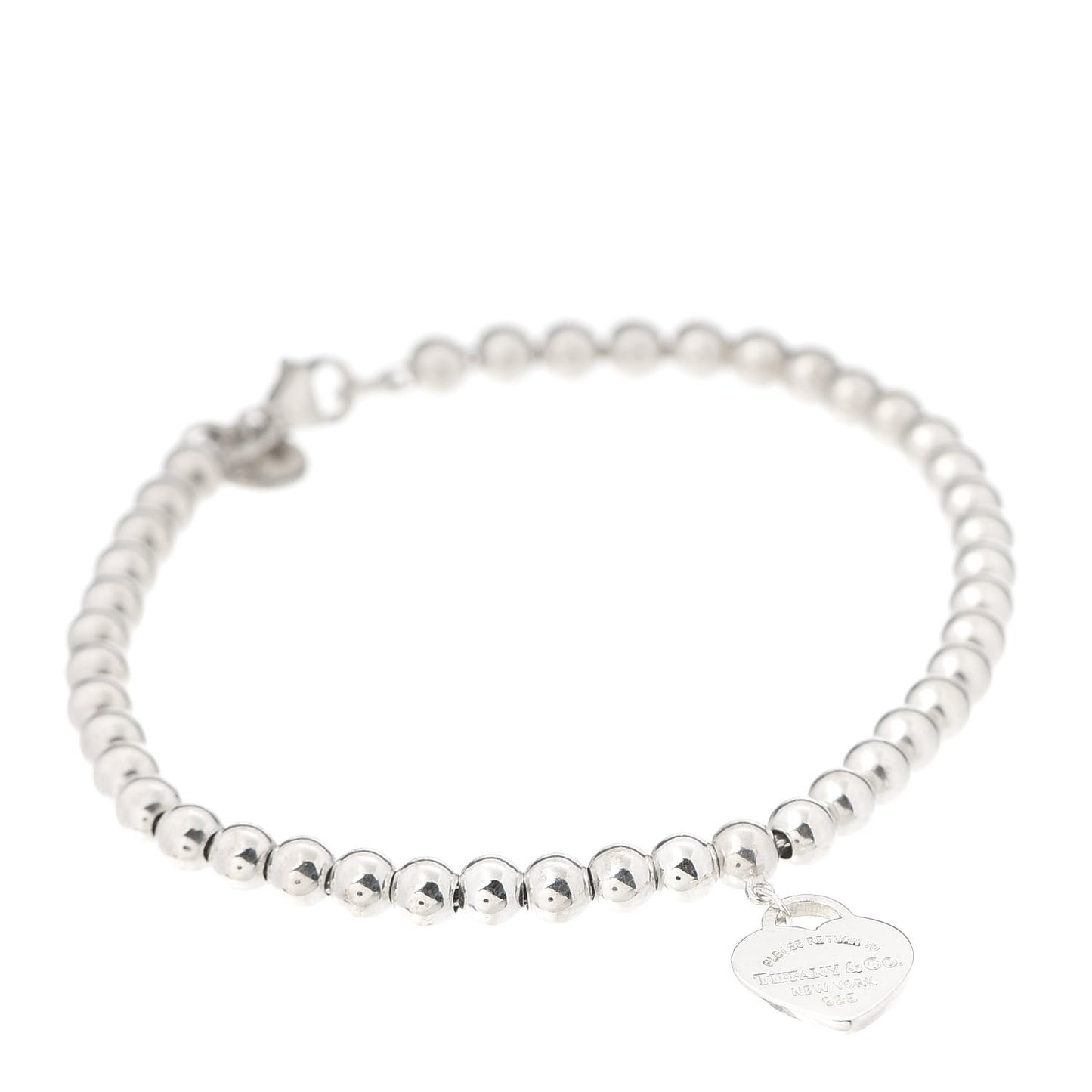 Sterling Silver 4mm Return to Tiffany Heart Tag Bead Bracelet