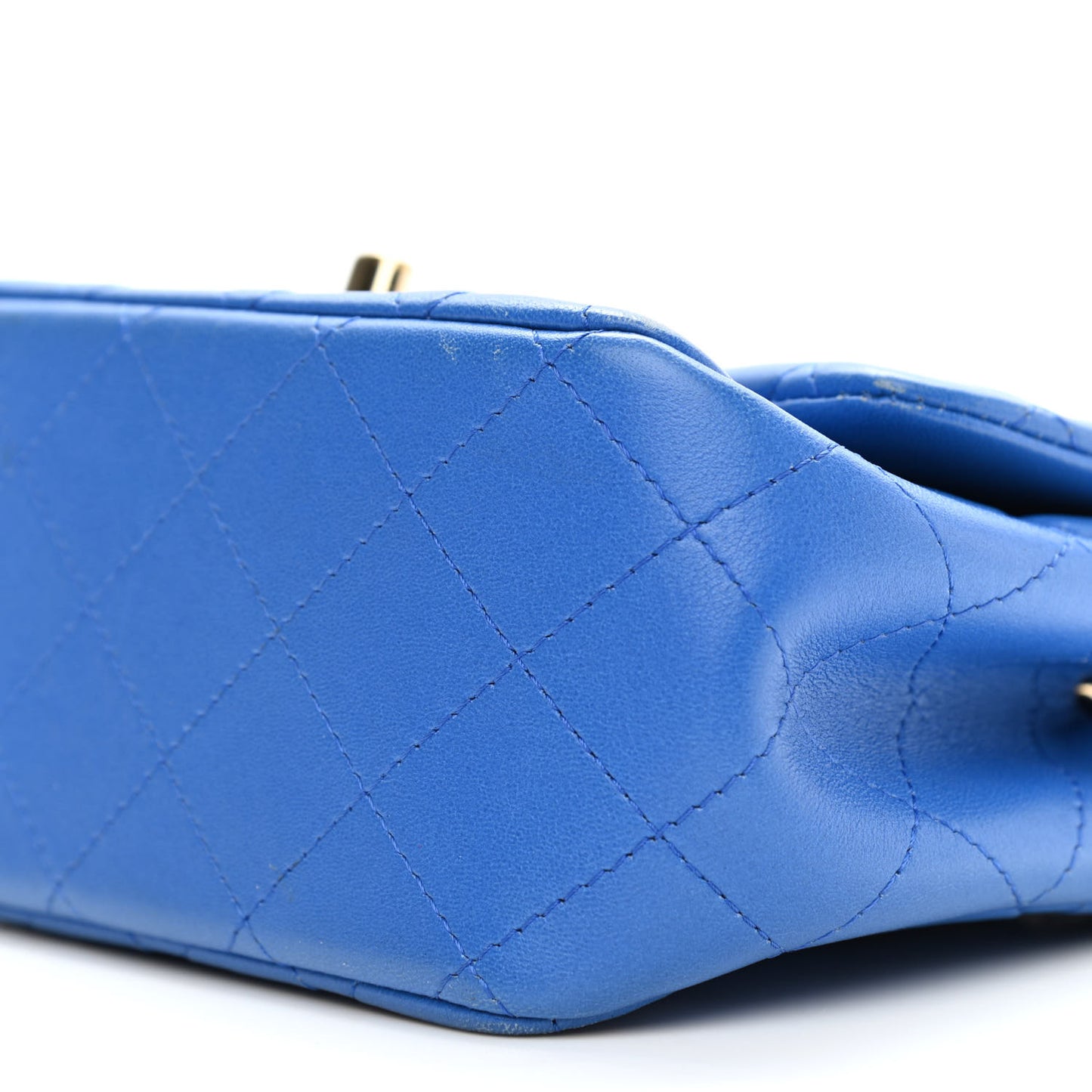 Lambskin Quilted Mini Square Flap Blue