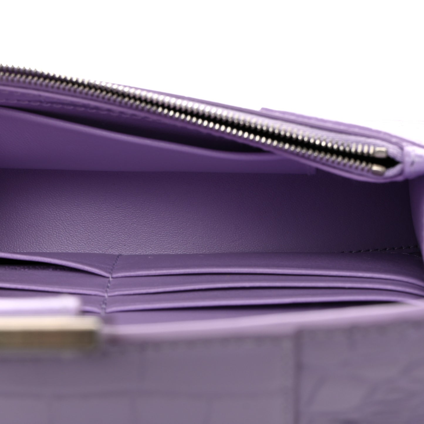 Shiny Calfskin Crocodile Embossed Hourglass Chain Bag Lilac