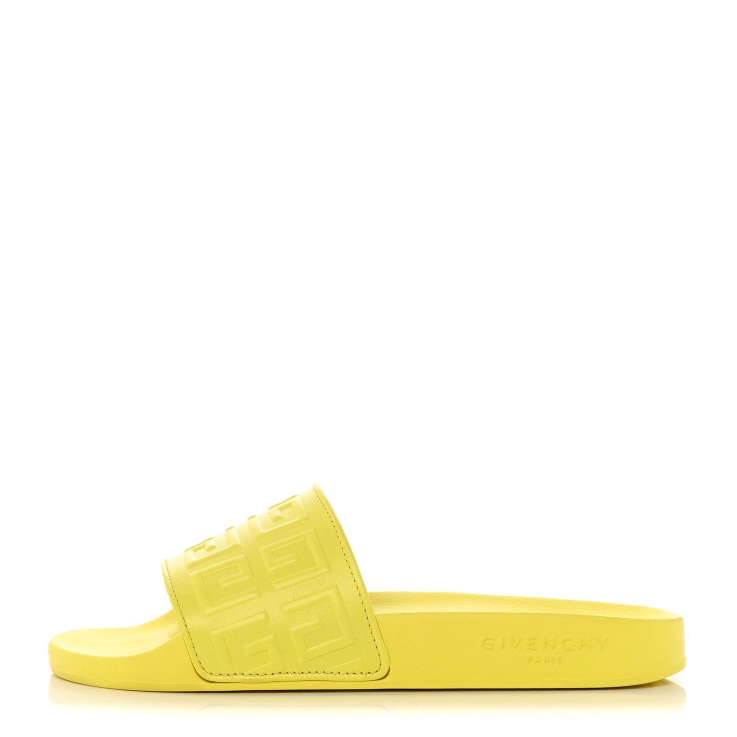 Rubber Logo 4G Pool Slide Sandals 38 Fluo Yellow