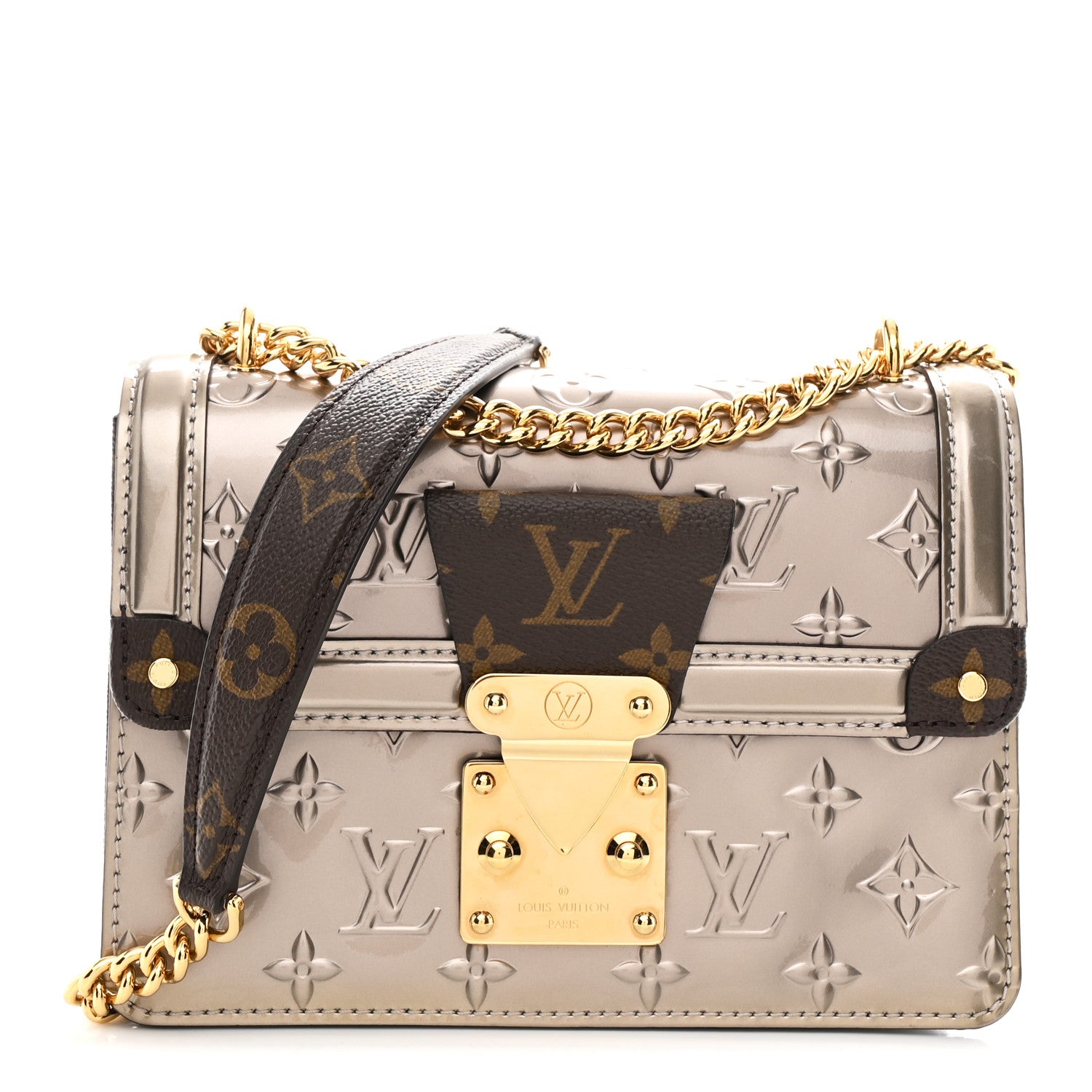 Louis Vuitton Vernis Monogram Wynwood Metallic Taupe Grey 1822086