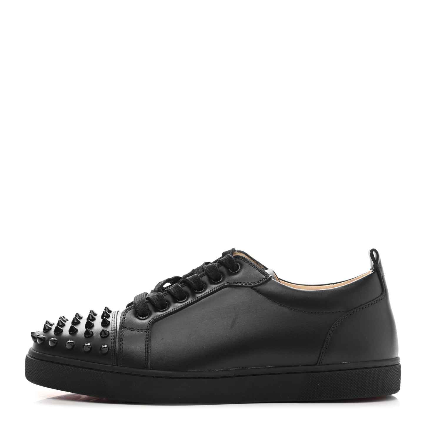 Calfskin Mens Louis Junior Spikes Flat Sneakers 38 Black