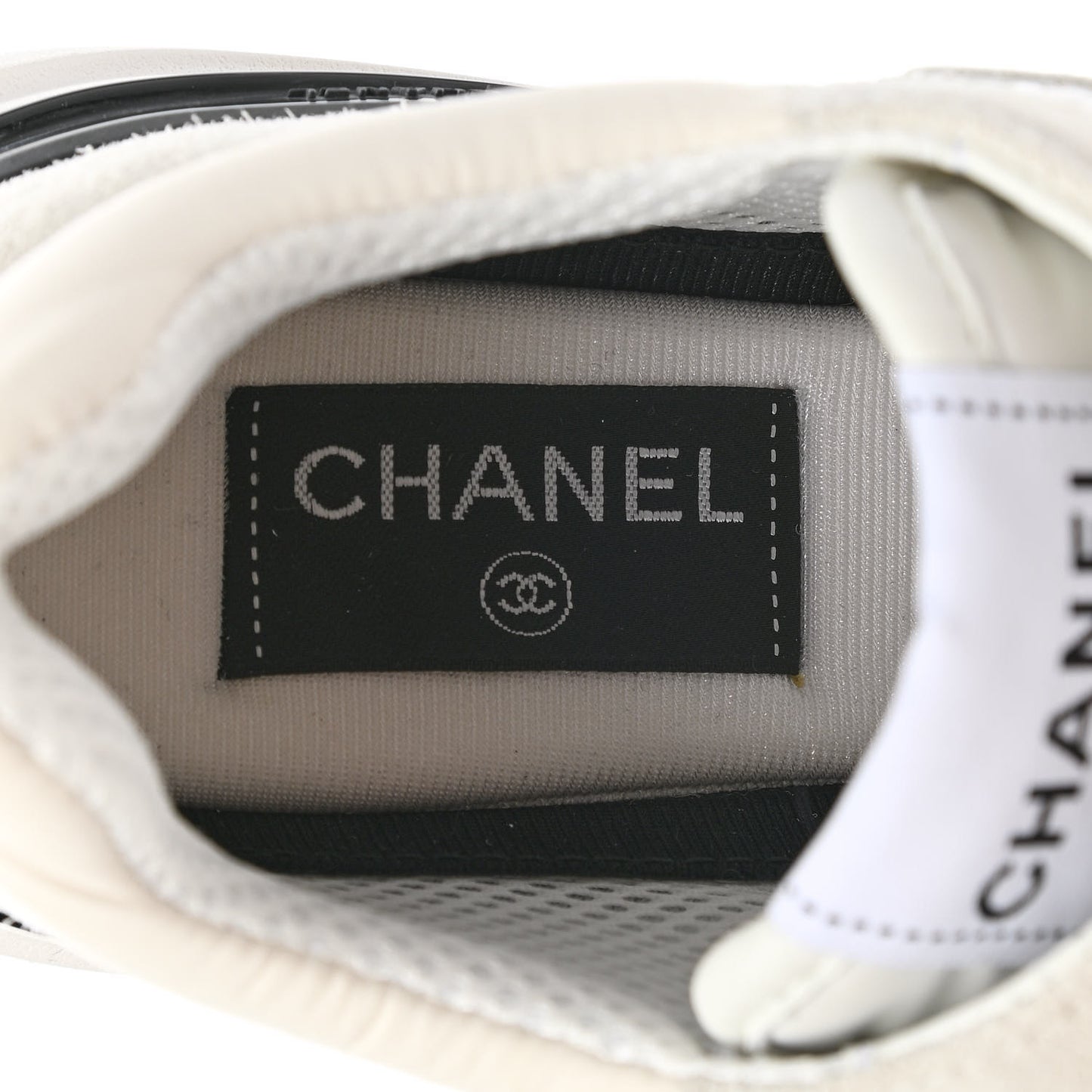 Calfskin Mesh Lycra Suede Womens Logo Sneakers 37 White