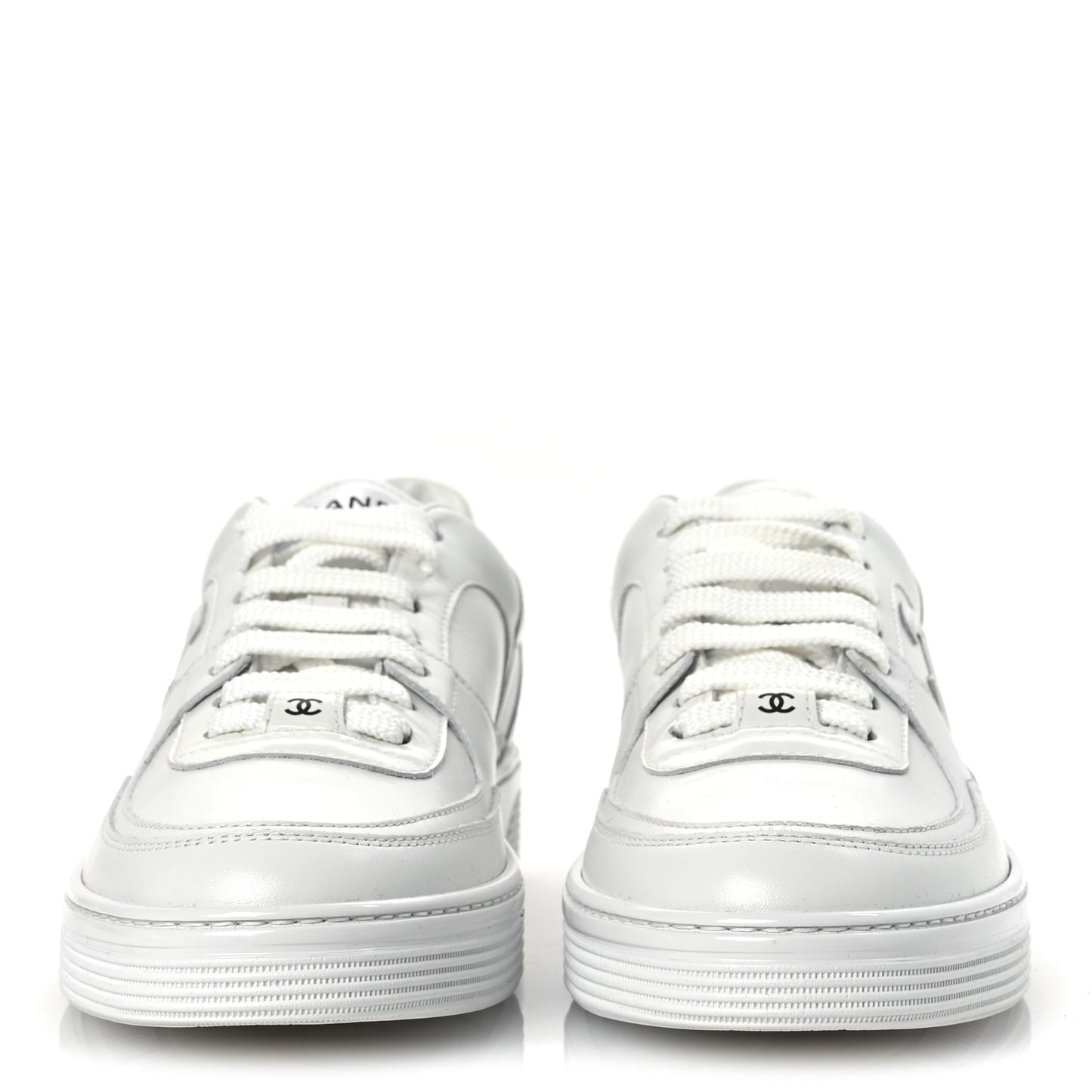Calfskin Womens CC Sneakers 40.5 White