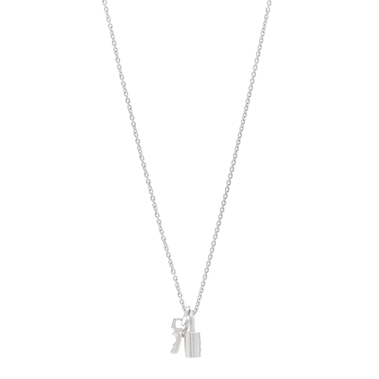 18K White Gold Lockit Key Pendant Necklace