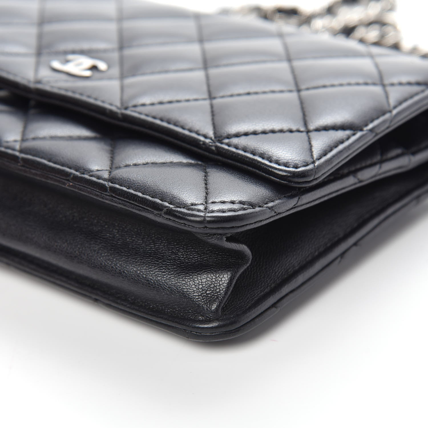 Chanel Lambskin Quilted Wallet On Chain WOC Black 11 of 14
