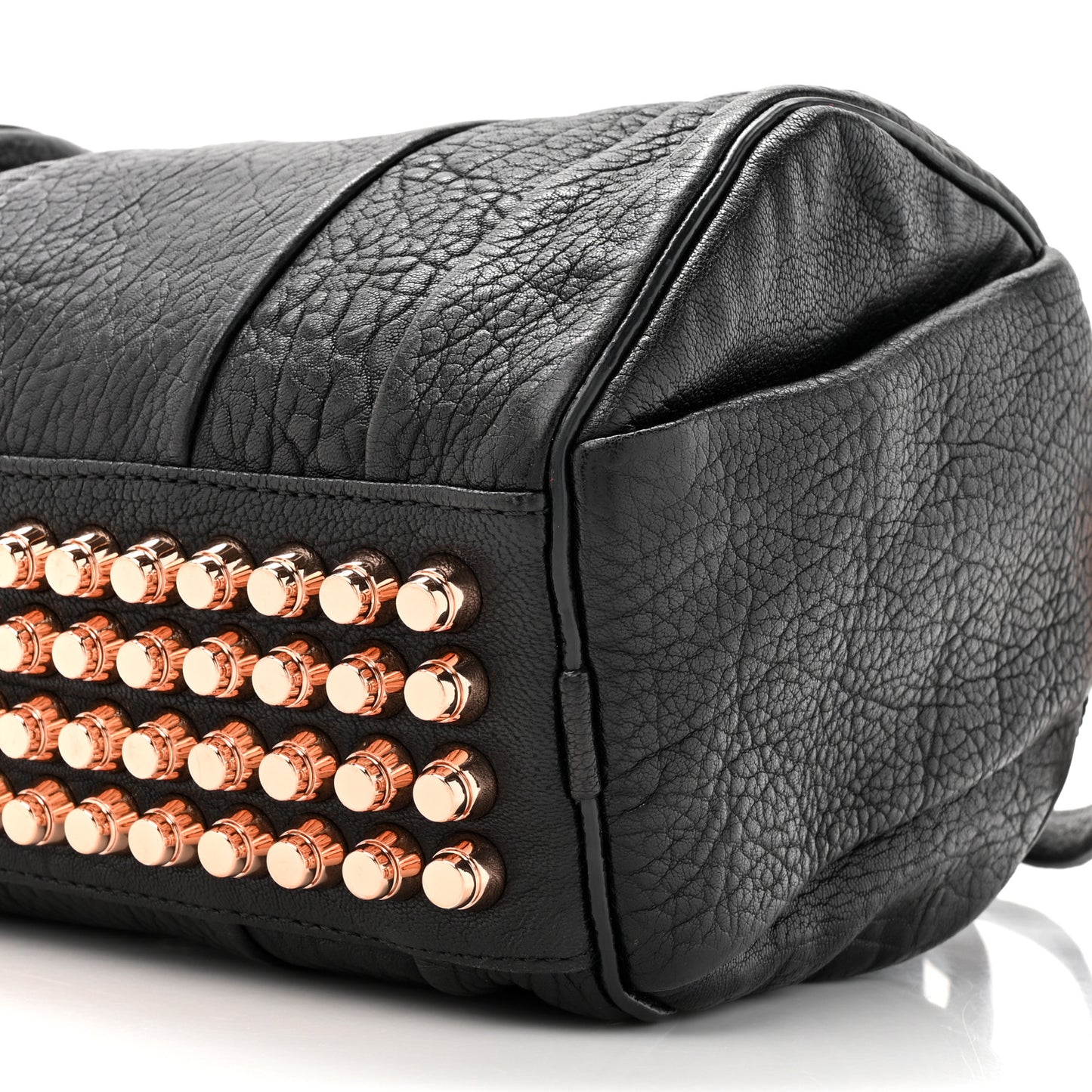 Pebbled Lambskin Rocco Black Rose Gold Hardware