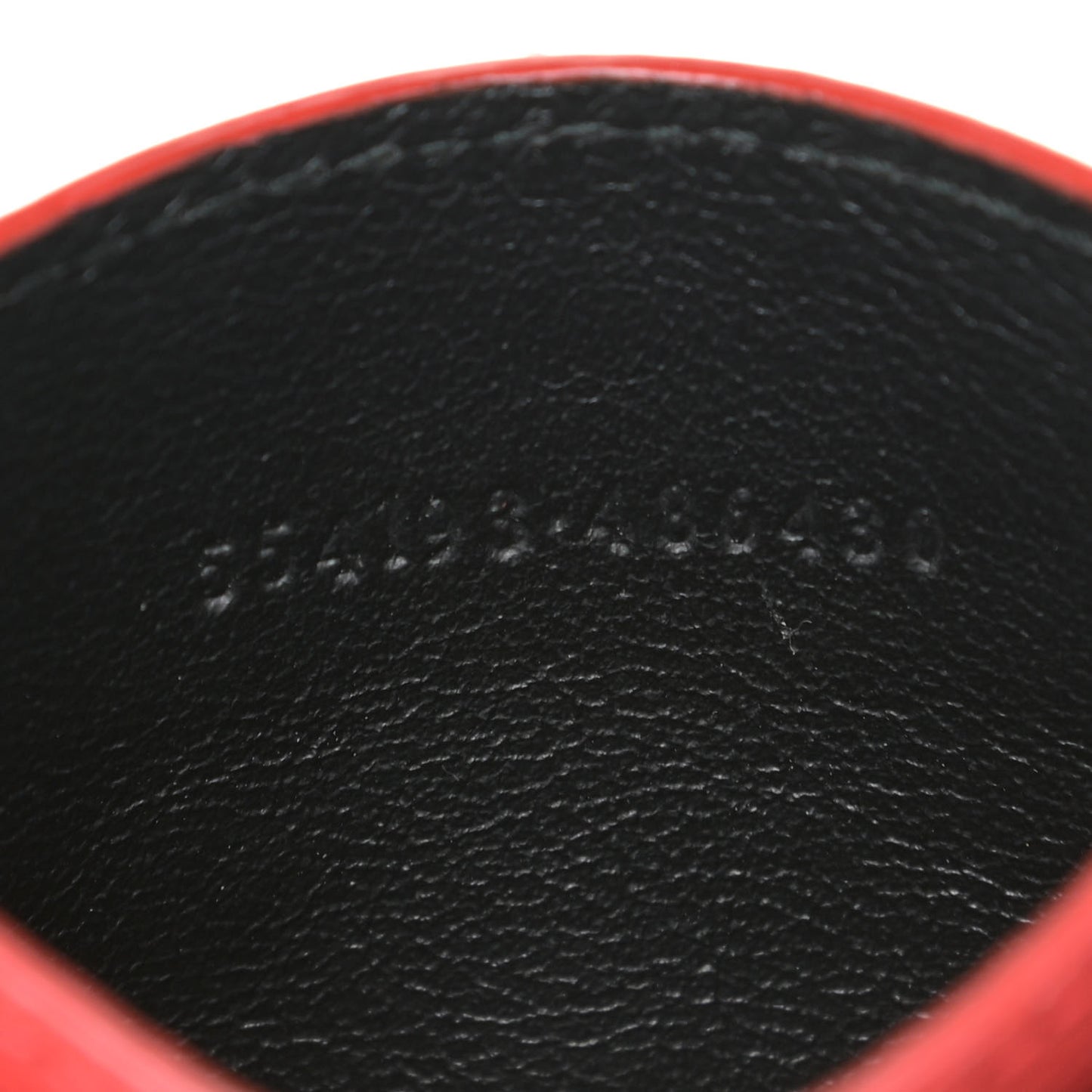 Calfskin Skull Card Holder Scarlet Red