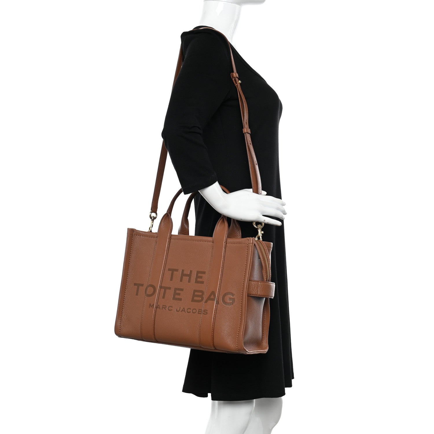 Marc Jacobs Grained Calfskin Medium The Tote Bag Argan Oil 2 of 19
