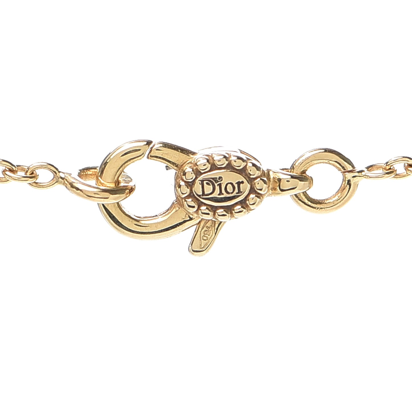 18K Yellow Gold Diamond Mother of Pearl Rose Des Vents Necklace