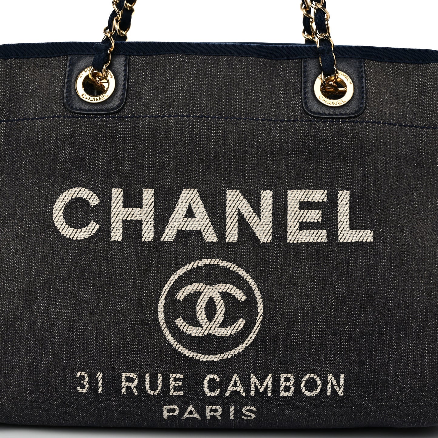 Denim Small Deauville Tote Dark Blue