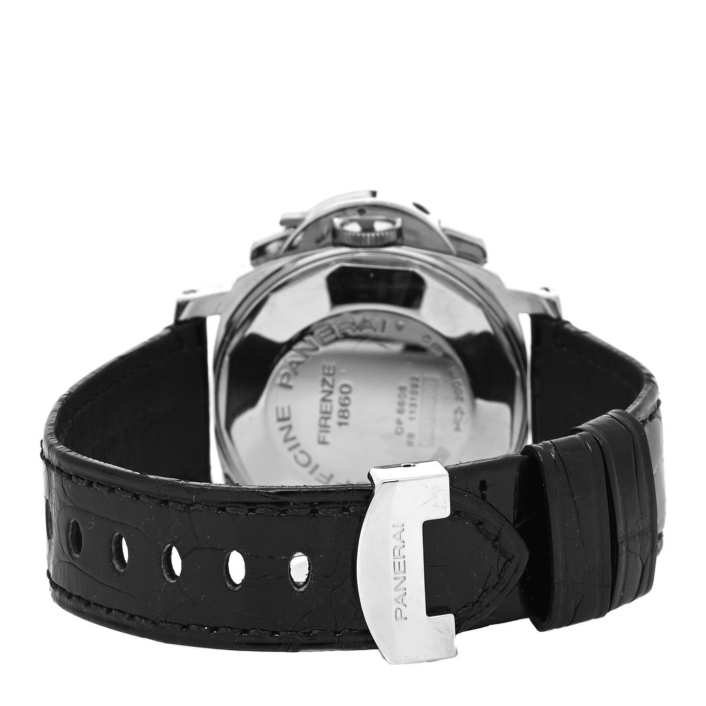 18K White Gold Alligator 40mm Luminor Automatic Watch Black PAM00189