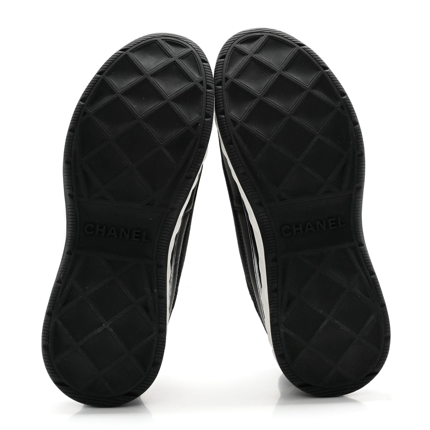Velvet Calfskin Mixed Fibers CC Sneakers 36 Black