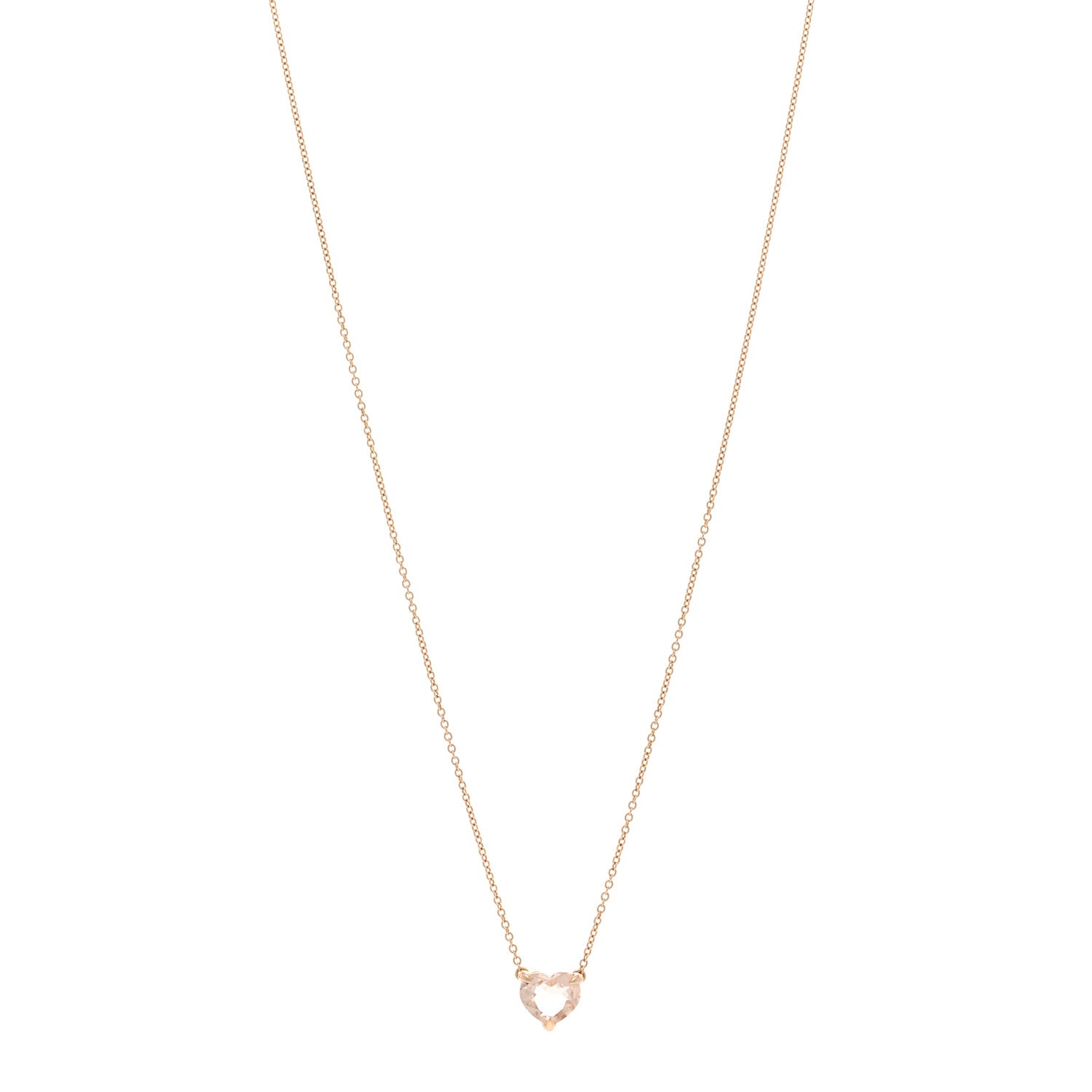 David Yurman 18K Rose Gold Morganite 8mm Chatelaine Heart Pendant Necklace 1 of 5