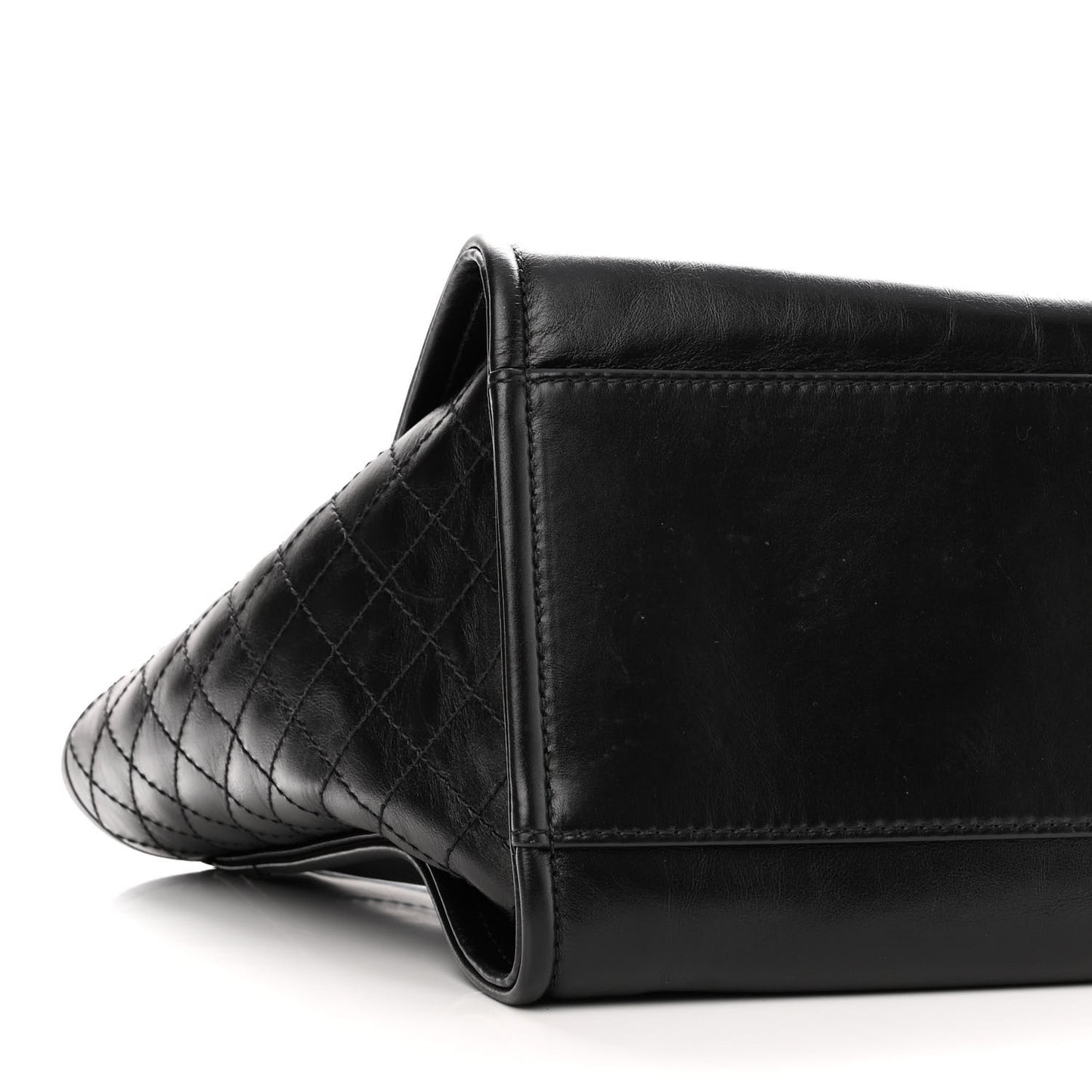 Aged Calfskin Medium Charms Deauville Tote Black