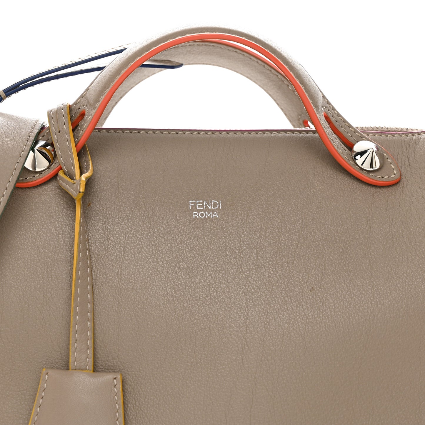 Vitello Dolce Croc Tail Medium By The Way Boston Bag Tortora Orange Pink