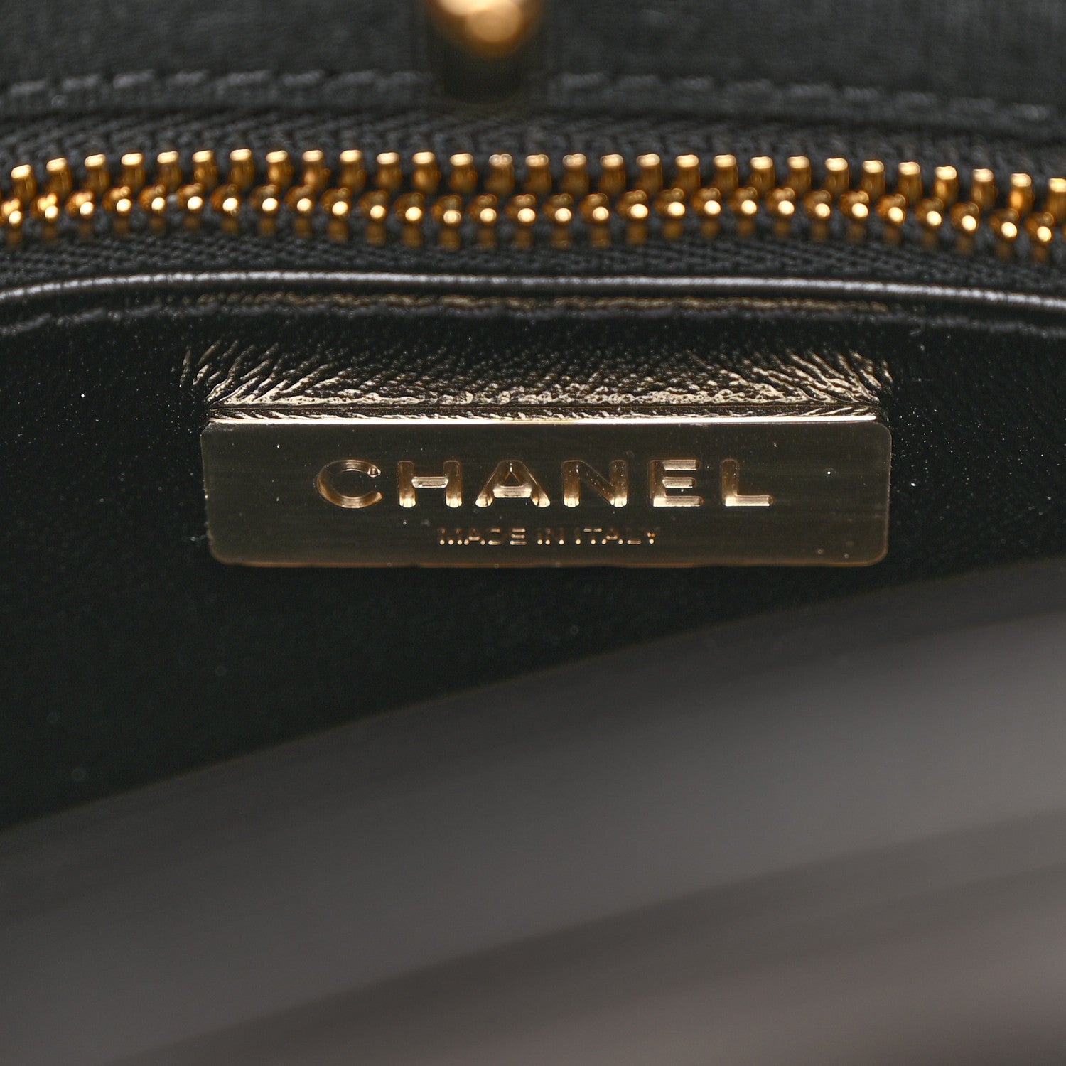 Chanel Shiny Crumpled Calfskin Quilted Mini 31 Shopping Bag Dark Beige Black 6 of 11