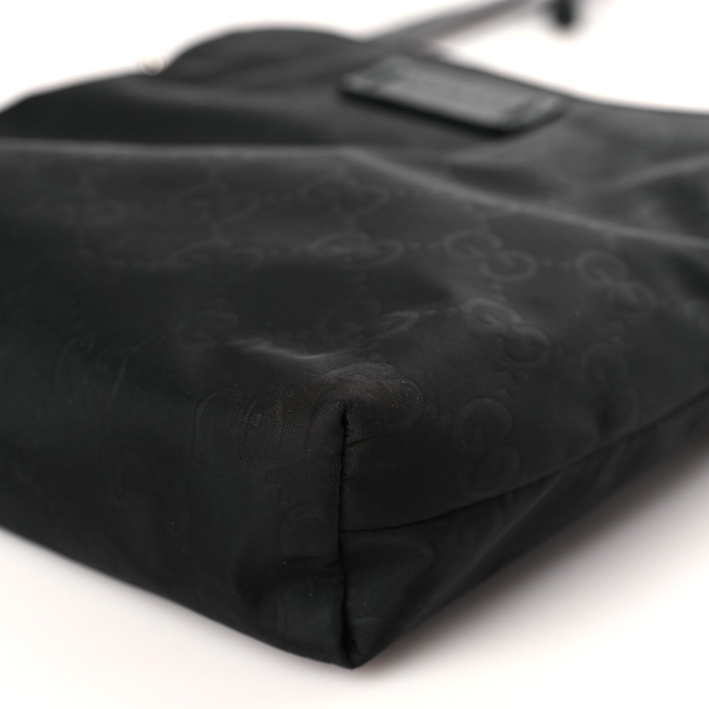 Nylon Monogram Dollar Calfskin Small Flat Messenger Bag Black