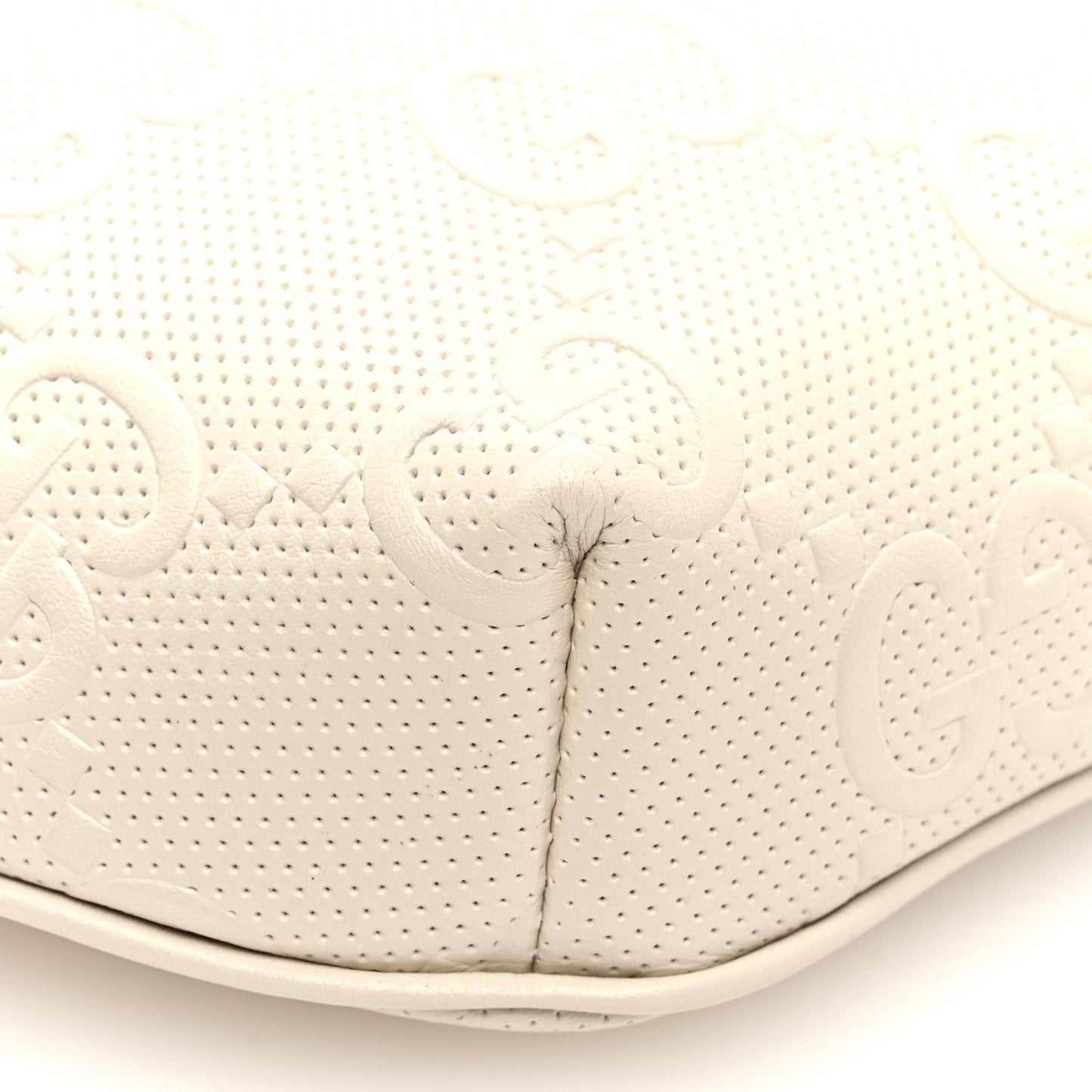 Calfskin GG Tennis Embossed Belt Bag Mystic White