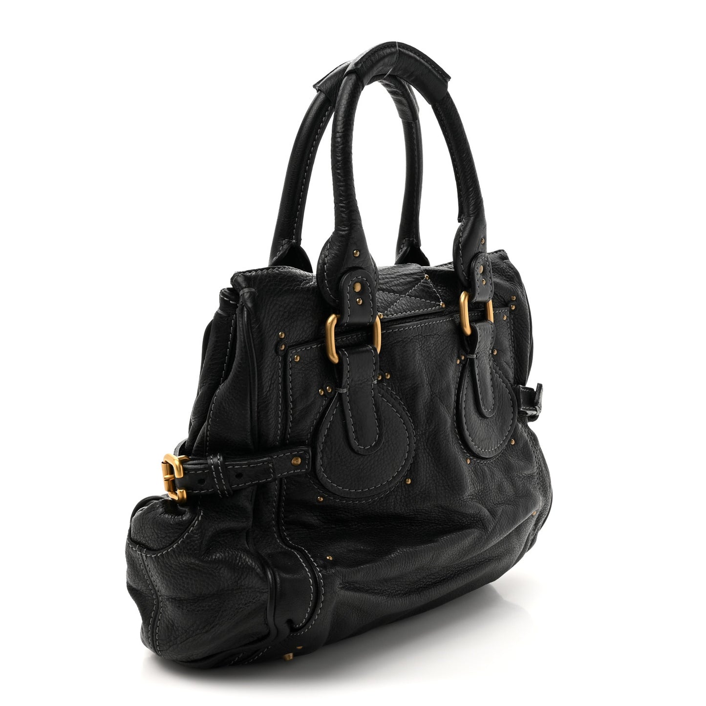 Grained Calfskin Paddington Tote Black