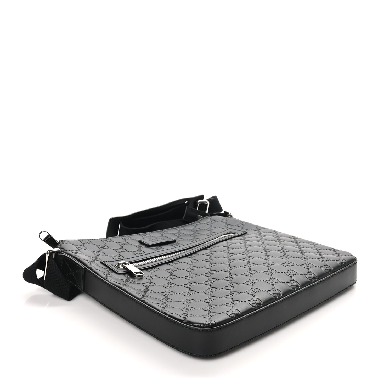 Guccissima Signature Medium Flat Messenger Bag Black